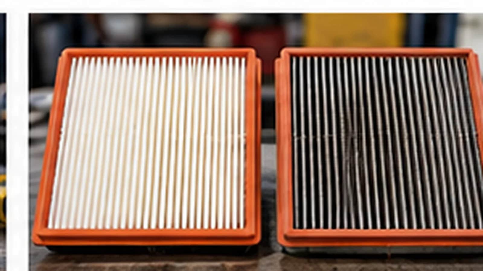 Air filters on a workshop bench